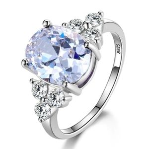 Sterling silver cz diamond ring